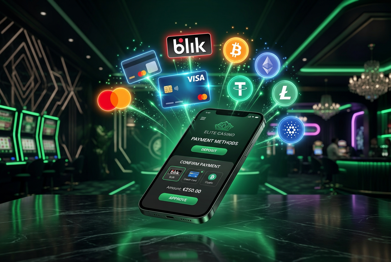 Nowoczesne metody płatności w kasynach online, ikony BLIK, krypto i portfeli elektronicznych